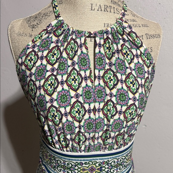 Sara Green and Purple Patterned Maxi Dress - Picture 2 of 9